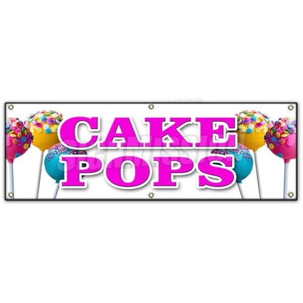 CAKE POPS BANNER SIGN on a stick gifts holiday homemade snack fresh